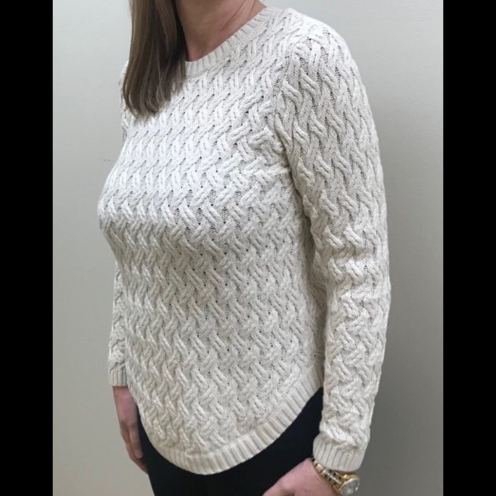 SOLD NWT ivory crew neck sweater